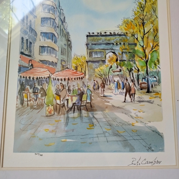 Paris Avenue des Champs-Élysées Watercolor Print Pierre Eugene Cambier - Picture 4 of 10